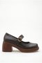 Women's Special Design Platform Heeled Elegant Buckle Strap Ballerina Dark Brown Loafer Moccasin Shoes - 2