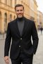 Slim Cut Special Design Metal Button Bag Pocket Wool Blazer (Cache Jacket) - 4