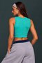 Sleeveless Seamless Jacquard Crop Sports Bustier - Nile Green - 5