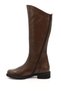 Women's Brown Antique Double Zippered Rubber Sole Genuine Leather Boots - 6