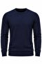 Men's Slim Fit Navy Blue Crew Neck Cotton Blend Knit Sweater - 7
