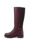 Women's Burgundy Antique Zippered Thick Heeled Genuine Leather Boots - 6