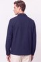 Comfort Fit Side Pocket Buttoned Flexible Navy Blue Linen Shirt Jacket C 737 - 4