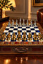 Premium Handmade Chess Set, Gold Silver Plated Metal Pieces, Wooden Chess, Gift, Chess Set 33 × 33 × 7 cm - 4