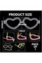 Glow Heart Highlighter Glasses Set of 6 Colorful – Neon Party - 5