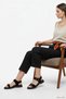 Women's Black Suede Ankle Band Sandals - 4