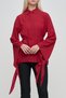 Long Sleeve Shirt with Ribbon Detail and Buttons - 7