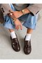 Brown Patent Leather Women's Daily Comfortable Ergonomic Mary Jane Shoes Comfortable Moccasins Campus, Office, School, College Loafer