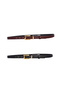 100% Genuine Leather Set of 2 Gold Color Set Buckle 2cm Women's Belt Claret Red, Black_ Large_Gold - 8