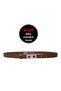 100% Genuine Leather, Thin 2 cm Light Brown Women's Belt with Silver Buckle; Dress, Trouser Belt_Gözka