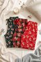 Women's 3-Piece Pajama Bottoms Set |   Teddy Bear Patterned Plaid Comfortable Fit Elastic Home Wear Bottoms
