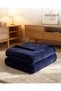 Solid Navy Blue Flannel Blanket – Single (150x200 cm) – Soft & Cozy - 2