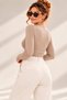 Women's V-Neck Modal Fabric Lycra Long Sleeve Finger-Looped Blouse Fit Casual Stylish Top Wear - 3