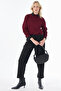 Half Turtleneck Viscose Knitwear Tunic Claret Red - 2