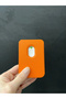 Magsafe Magnetic Card Holder Leather Wallet Orange - 2