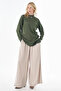 Half Turtleneck Viscose Knitwear Tunic Khaki - 4