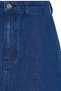 Navy Blue 100% Cotton Denim Skirt with Pocket Detail - 7