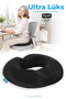 Ultra-Luxury Orthopedic Seat Ring Coccyx Cushion Visco Seat Ring - Black