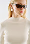 Fishneck Tricot Bluz Ecru - 8