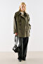 North Kruvaze Belted Trench Coat Khaki - 2