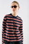 Striped Long Sleeve Regular Tshirt Navy Blue - 3