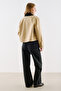 Velvet Collar Pocketed Short Jacket Camel - 7