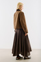 Velvet Collar Pocketed Short Jacket Khaki - 8