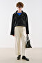 Technical Fabric Buttoned Bomber Jacket Black - 3