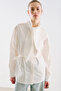 Shirt with Fular Collar Ecru - 4