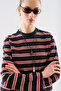 Striped Long Sleeve Regular Tshirt Navy Blue