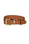 Genuine Leather, 3 cm Gold Color Buckle, Nubuck Tan, Stitched Classic Women's Belt, 3Cmkla47 - 6