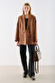Belted Double-Breasted Pocketed Blazer Jacket Taupe - 7