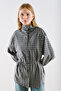 Shirt with Fular Collar Black Plaid - 6