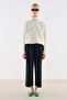 Technical Fabric Buttoned Bomber Jacket Ecru - 4