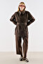 North Kruvaze Belted Trench Coat Brown - 6