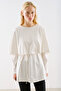 Cape-Style Belted Tunic Ecru