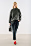High-Collar Wool Knit Sweater Dark Gray - 4