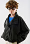 Technical Fabric Buttoned Bomber Jacket Black - 6