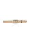 Genuine Leather, 3 cm Silver Color Rectangular Buckle, Dark Cream, Stitched Classic Women's Belt, 3Cmkla50 - 6