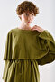 Cape Style Belted Tunic Green - 2