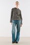 Striped Long Sleeve Regular Tshirt Black - 3
