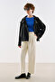 Technical Fabric Buttoned Bomber Jacket Black - 7