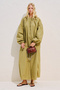Striped Balloon Sleeve Long Dress Khaki - 5