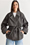 Women's Brown Plaid Patterned Lined Belted Pocket Detailed Water Repellent Trench Coat 1124 60286562 - 3