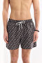 Men's Black Quick-Drying Printed Relaxed Fit Swim Shorts with Bag A61Y3828 - 5