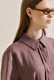 Linen Belted Shirt Dress Lavender - 6
