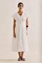 Pleated Belt Detailed Dress Ecru