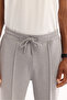 Men's Gray Elastic Waist Lace-Up Soft Touch Bi-Stretch Regular Fit Sweatpants A52Y3406 - 5