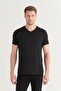 Men's Black 100% Cotton V-Neck Regular Fit T-Shirt E001001