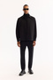 Men's Black Classic Collar Jersey Comfort Fit Shirt Jacket A52Y2043 - 6